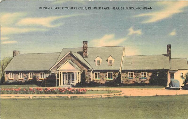 Sturgis Michigan Mi Klinger Lake Country Club 1952 Linen Postcard