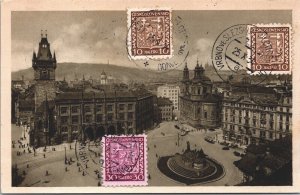 Czech Republic Praha Staromestske Namesti Radnici Prague Stamps Postcard 03.19