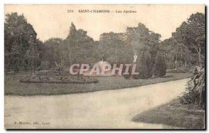 Old Postcard Saint chamond gardens