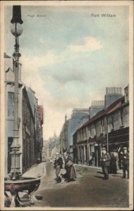 Fort William Scotland High Street Scene c1910 Vintage Postcard