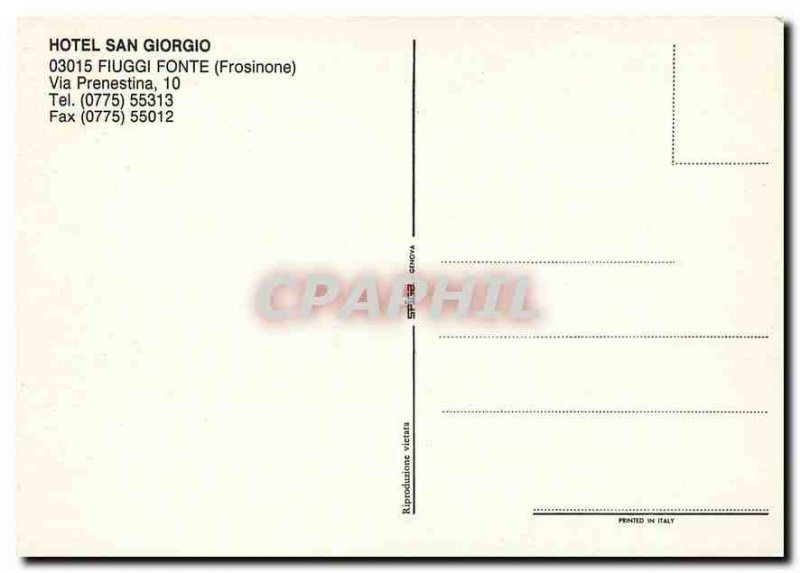 Postcard Modern Hotel San Giorgio Fuiggi Fonte (Frosinone) via Prenestina