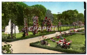 Old Postcard Paris Bagatelle rose garden