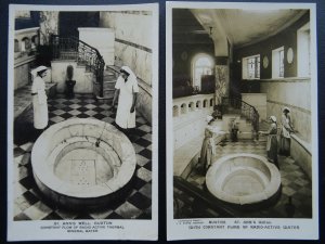 BUXTON x 2 Radio Active Thermal Mineral Water ST ANN'S WELL c1920's RP Postcard