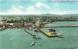 CA, San Diego, California, Water Front, Newman Post Card No. L 6