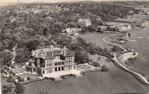 NEWPORT RI~THE CLIFF WALK-THE BREAKERS~1957 JOHN HOPF AERIAL PHOTO POSTCARD