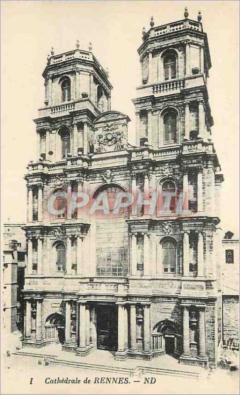 Postcard Old Cathedral Rennes