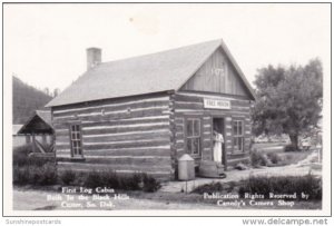 South Dakota Custer Free Museum First Log Cabin Built In The Black Hills 1949...