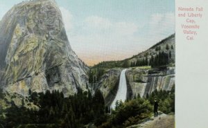 C.1910 S.P.R.R, Nevada Fall and Liberty Cap, Yosemite Valley, Cal. Postcard P61 