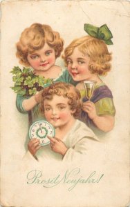 Holidays & celebrations seasonal greetings New year clock shamrock children joy