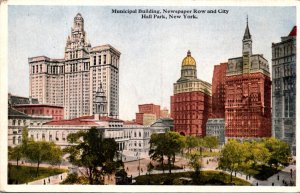 New York City Municipal Building Newspaper Row and City Hall Park