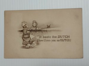 Postcard Dutch Poem Humor Holland Black & White Unposted 2535