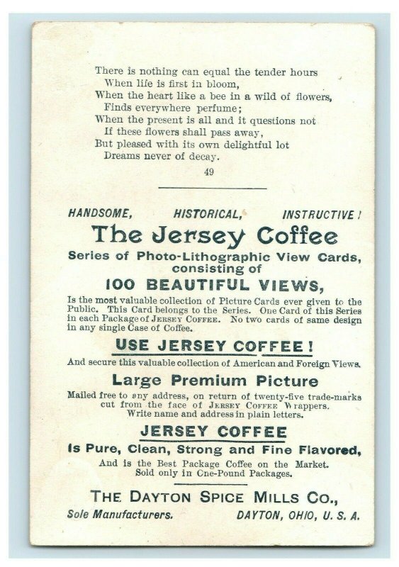 1880's City Views Jersey Coffee Victorian Trade Card F43