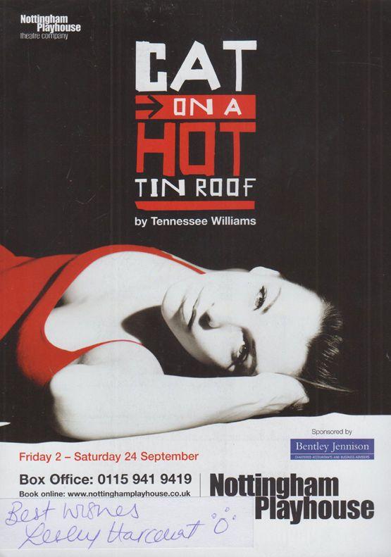 Lesley Harcourt Taggart Pathologist Cat On A Hot Tin Roof Signed Theatre Flyer