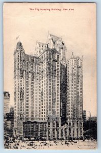 New York City New York Postcard City Investing Building Exterior c1912 Vintage