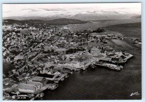 TRØMSO, NORWAY ~ Waterfront AERIAL VIEW Cityscape ~ 4x6 Postcard