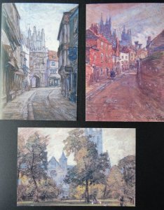 Kent CANTERBURY CATHEDRAL & STREETS Collection of 3 c1980s Postcards