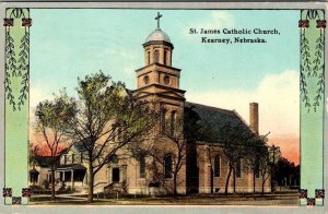 Kearney, NE Nebraska  ST JAMES CATHOLIC CHURCH  Religion 1911 Framed Postcard