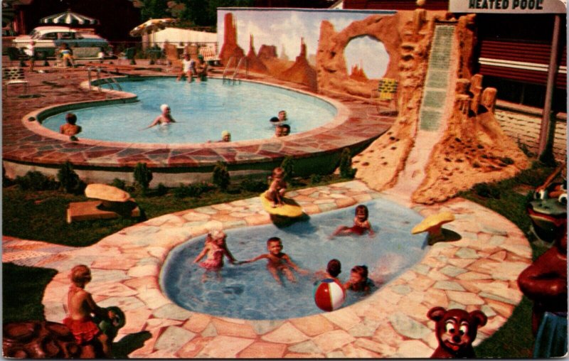 Postcard Swimming Pool Fairland Romney Motor Lodge US 40 in Salt Lake City, Utah