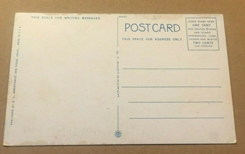 VINTAGE UNUSED .01 POSTCARD OLD SPANISH LIGHT HOUSE, POINT LOMA, SAN DIEGO, CAL.