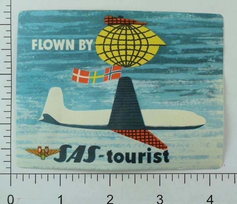 1940's-50's SAS-Tourist Airline Luggage Label Original E18