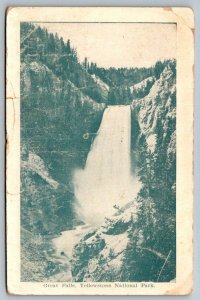 Great Falls  Yellowstone Park  Wyoming    Postcard  1909