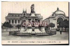 Old Postcard Belfort Monument Three Seats