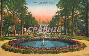 Old Postcard Monte Carlo Gardens and Casino