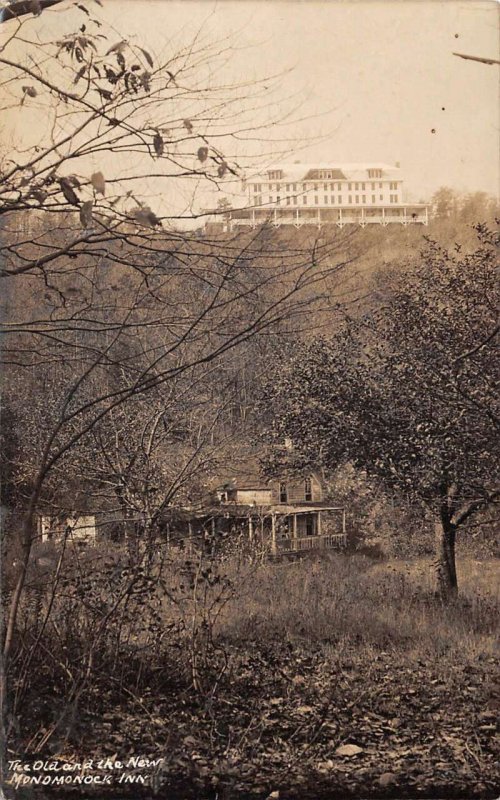 Mountainhome Pennsylvania Monomonock Inn Old and New Real Photo Postcard AA68039