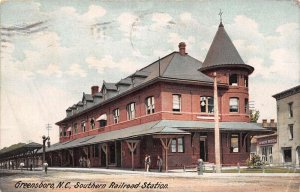 Greensboro North Carolina Southern R.R. Station Color Lithograph Postcard U6229