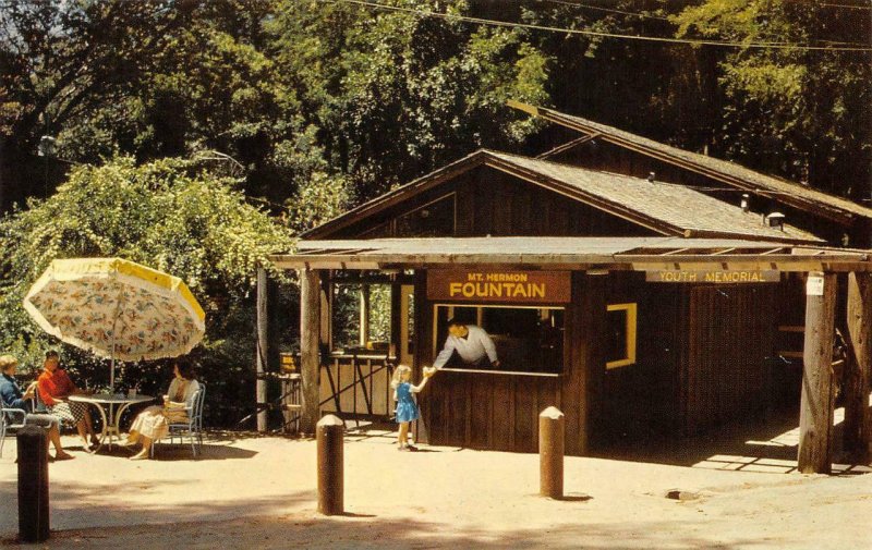 MOUNT HERMON Youth Memorial Building & Fountain Roadside c1950s Vintage Postcard