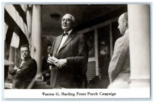 Warren G. Harding Front Porch Campaign RPPC Photo Unposted Vintage Postcard