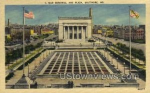 War Memorial & Plaza - Baltimore, Maryland MD Postcard