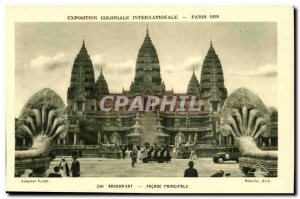 Colonial Exhibition International-Paris-1931- Ankor-Vat- Facade Post Card Old...