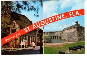 Greetings from St Augustine, Wooden School House, Monument, Florida