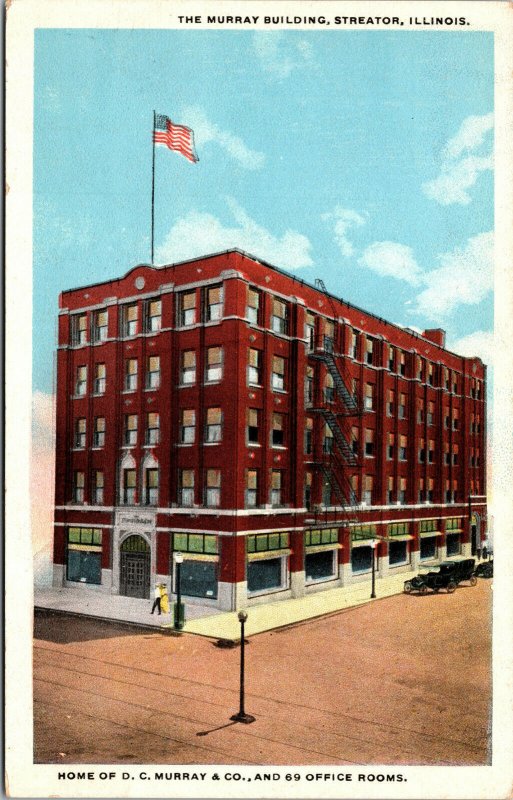 Vtg 1920's Murray Building D.C. Murray & Co. Streator Illinois IL Postcard