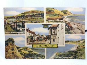 The George Hotel High Street Charmouth Dorset Vintage Multiview Postcard 1963