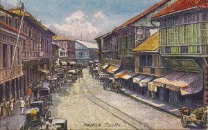 Manila, Philippines, Escolta, Main Street Architecture 1910-20 Tuck Oilette