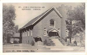 Wood River Illinois Evangelical Church Real Photo Antique Postcard K54022