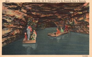 Vintage Postcard 1920's Echo River Underground in the Mammoth Cave of Kentucky