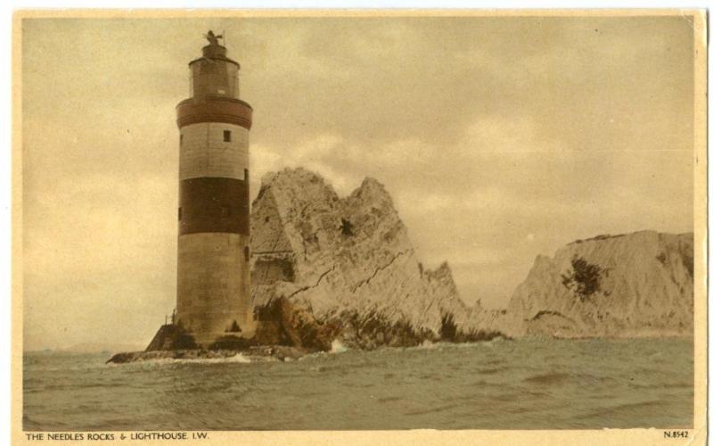 The Needles Rocks & Lighthouse, early 1900s unused Postcard 