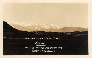 RPPC Snow in White Mountains, Roswell, New Mexico 1920 Vintage Photo Postcard
