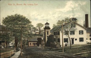 Warren Maine Main Street Town View c1910 Vintage Postcard