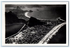 Rio de Janeiro Brazil Postcard Ipanema and Copacabana c1930's RPPC Photo