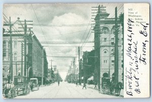 Newport News Virginia VA Postcard View Washington Ave Looking North 1905 Antique