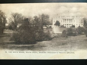 Vintage Postcard 1901-07 White House South Front Private Grounds Washington, DC