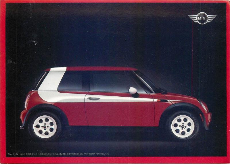 Postcard Starsky & Hatch 2003 Auto Mini Cooper division of BMW of North America