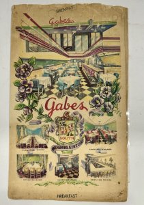 Vintage 40s GABE'S Restaurant Menu Owensboro Kentucky Illustrated Cocktails Food