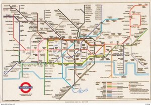 LONDON , England , 1970-80s ; Subway Route Map