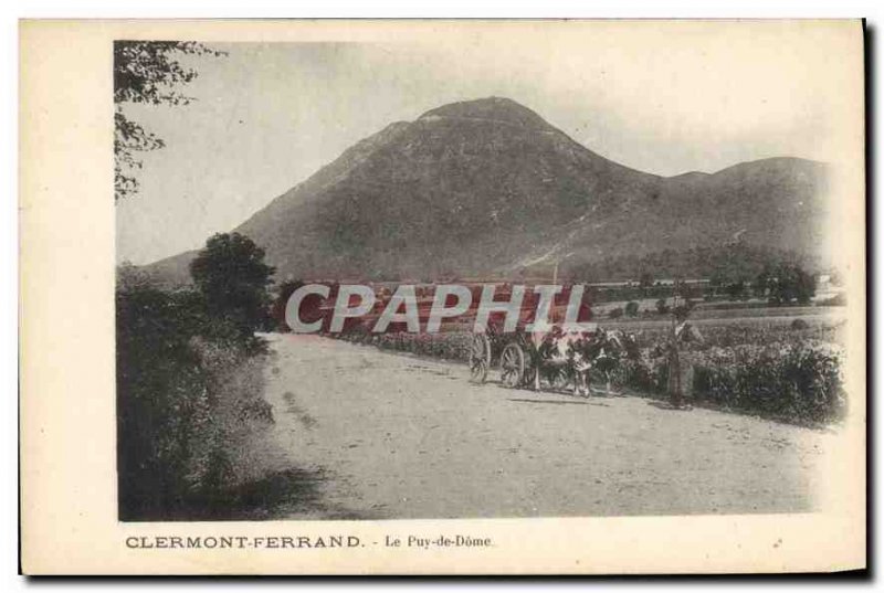 Old Postcard Clermont Ferrand Puy de Dome hitch Cows bufs