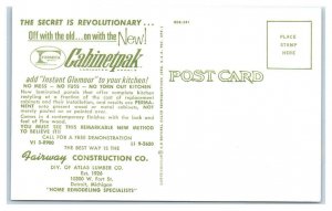 DETROIT, MI ~ Fairway Construction CABINETPAK Formica Mid Century 1960s Postcard